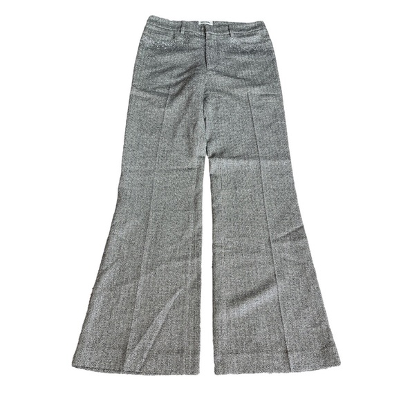 Zadig & Voltaire Herringbone Rhinestones Straight Leg Dress Pants Gray Small - Picture 2 of 11